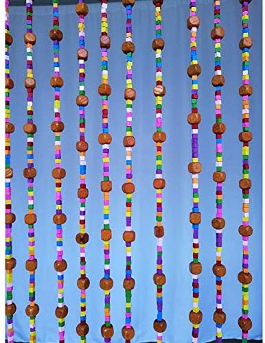 OKUOKA 45 Strands Wood Bead Door Curtain 90x220cm