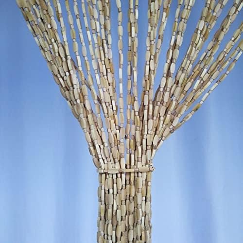 Bamboo Bead Curtain with 30 Strands for Doorway and Room Divider