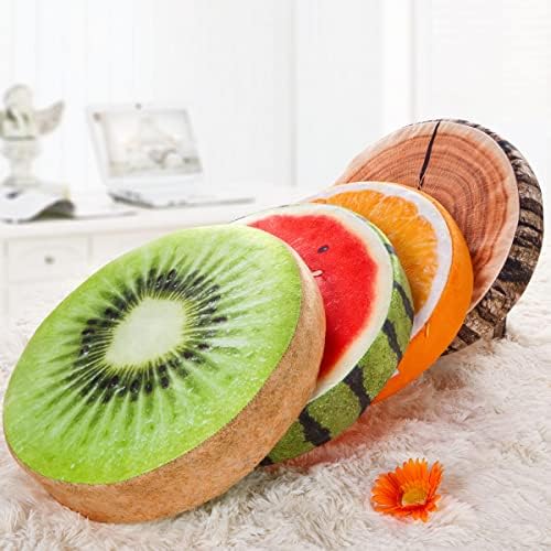 HYSEAS 14 Inch Round Throw Pillow Kiwi 3D Print Design 2 Pack
