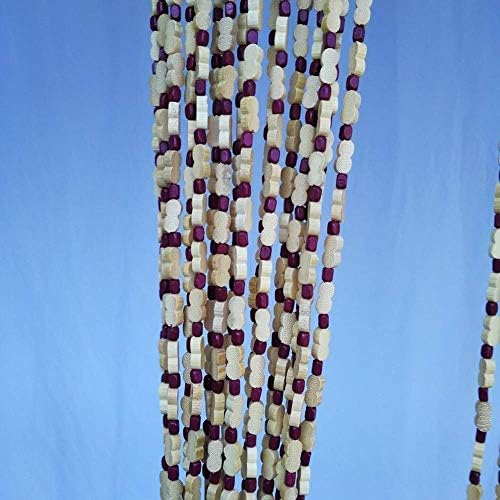 OKUOKA 53 Strands Wood Bead Curtain for Doorways and Room Dividers