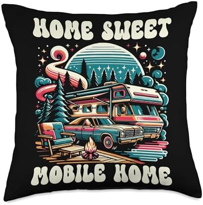 Mobile Home Motorhome Trailer Park Throw Pillow