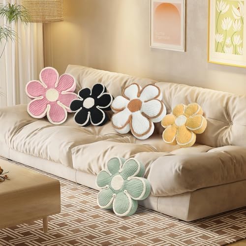 Soft Pink Daisy Flower Shaped Decorative Pillow