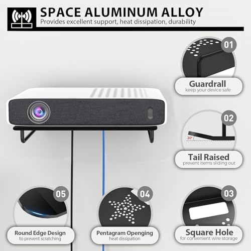 AIYOTAR Projector Shelf Wall Mount for Router Speaker Cable Box