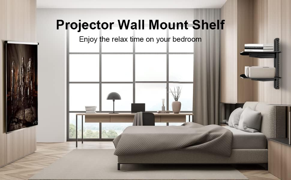 Suptek 2-Tier Floating Shelf Wall Bracket for TV and Media Equipment
