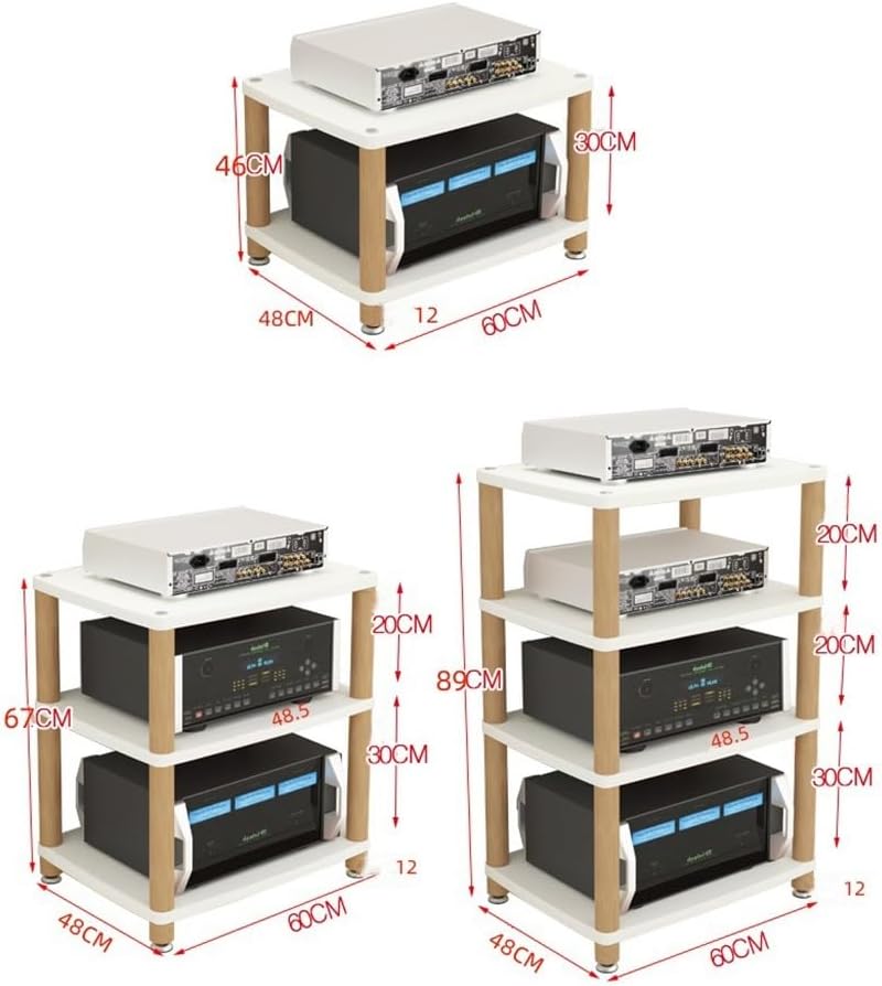 Modern 2-Tier Audio Visual Media Stand Shelf Rack For Home Office Theater