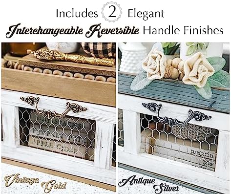 Farmhouse Chicken Wire Countertop Shelving Organizer - Rustic Kitchen Storage Cabinet - Decorative Pantry Display
