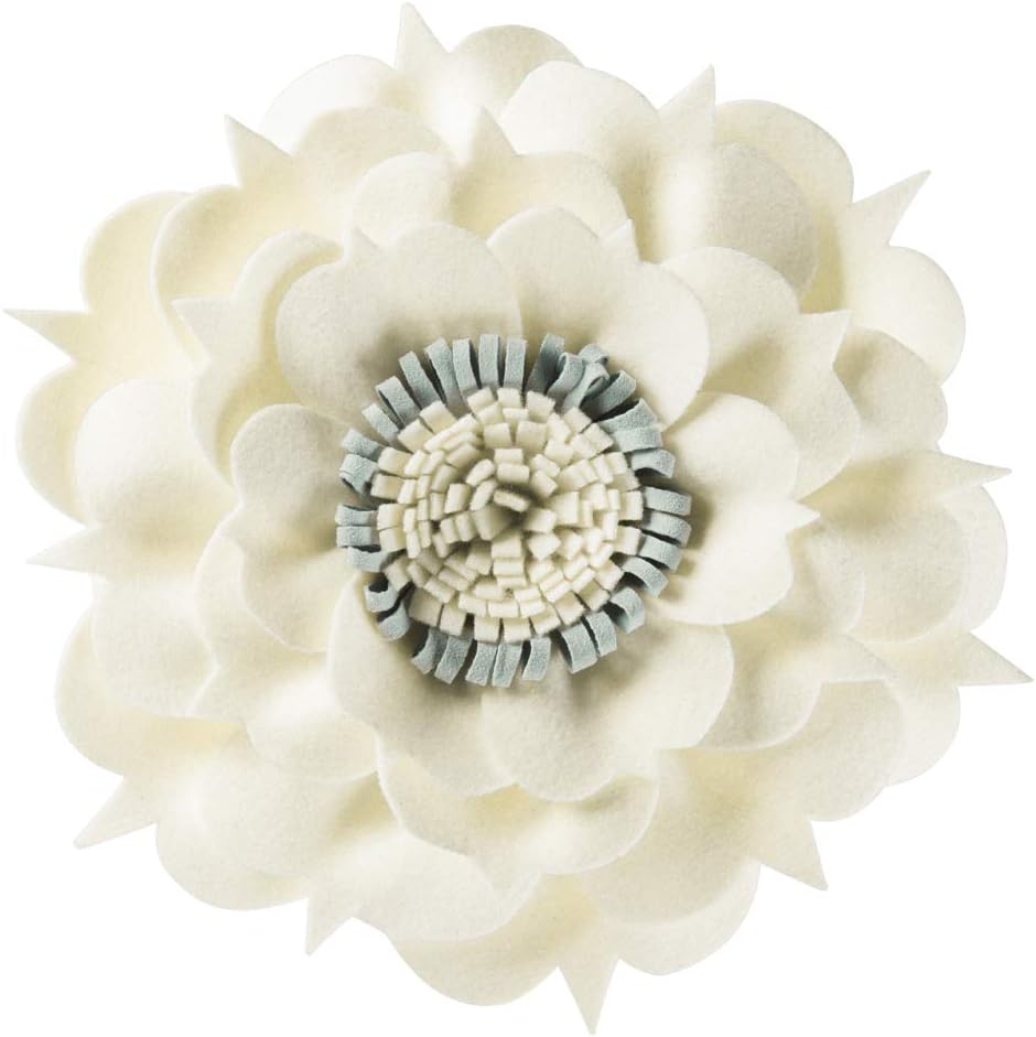 OiseauVoler 3D Flower Throw Pillow 13x13 Inch Handmade White Decor