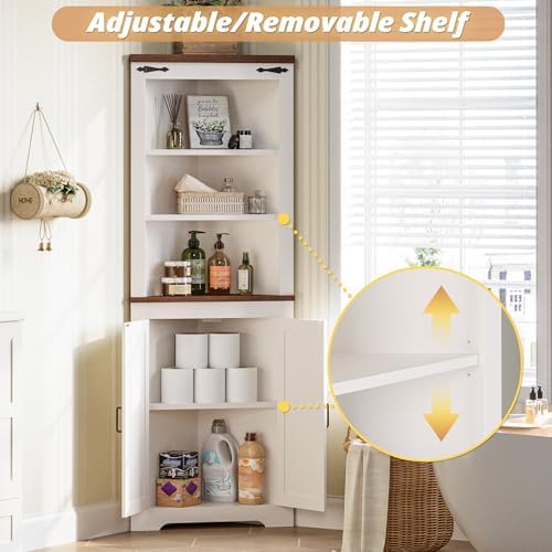 IRONCK Corner Cabinet 68 Tall White Storage