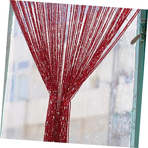 Silver Thread Screen Curtain for Doorway Room Divider Boho Decor