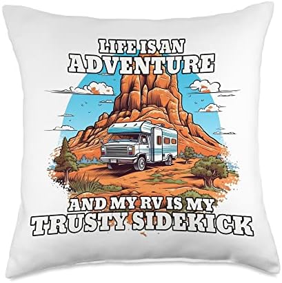 Caravan Mobile Home RV Camper Motorhome Throw Pillow 18x18 Multicolor 1
