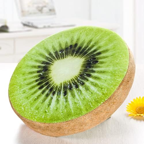 HYSEAS 14 Inch Round Throw Pillow Kiwi 3D Print Design 2 Pack