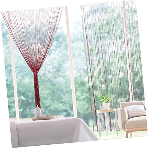 Silver Thread Screen Curtain for Doorway Room Divider Boho Decor