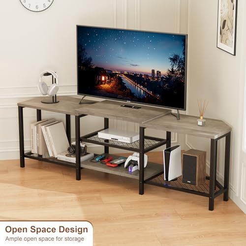 IDEALHOUSE Corner TV Stand with Power Outlet 669 Inch