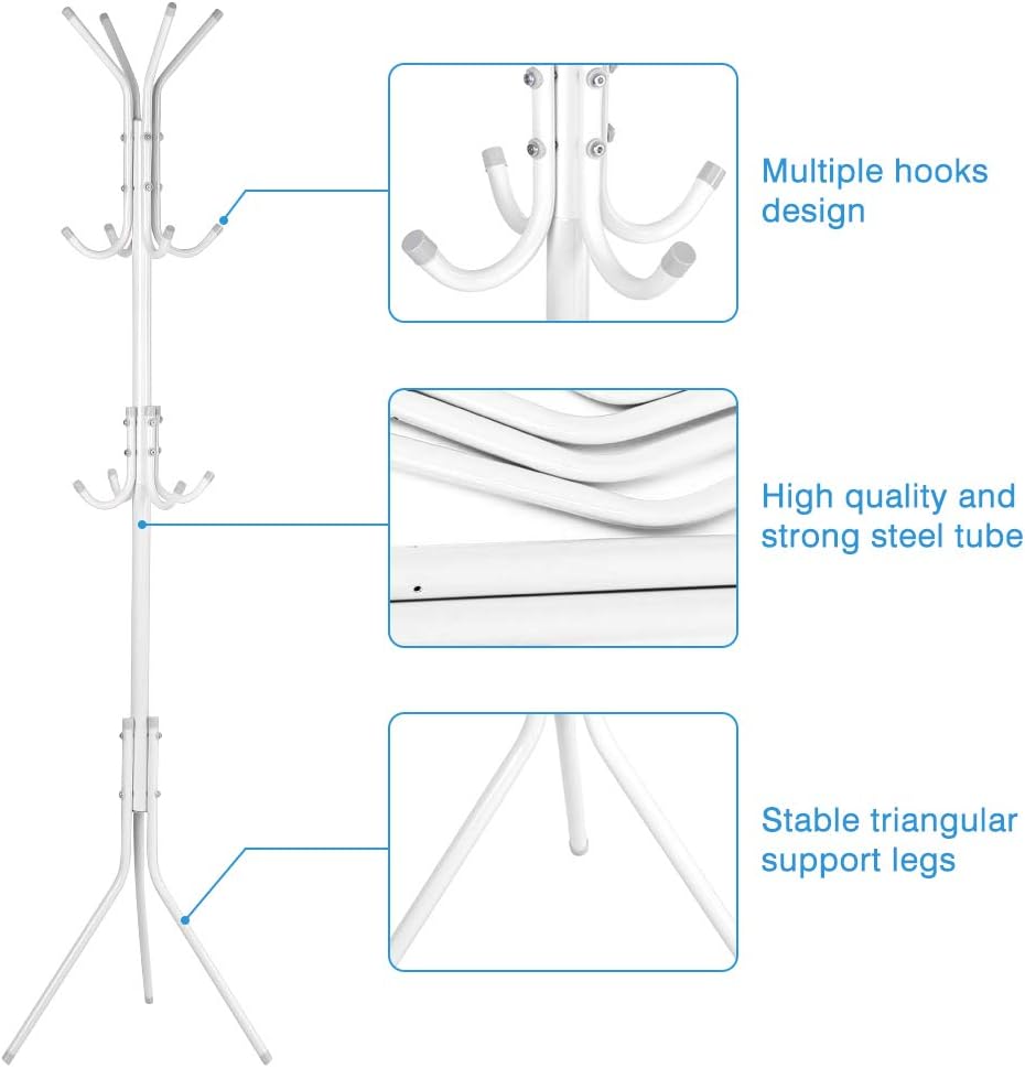 Ejoyous 10 Hook Coat Rack Stand for Entryway