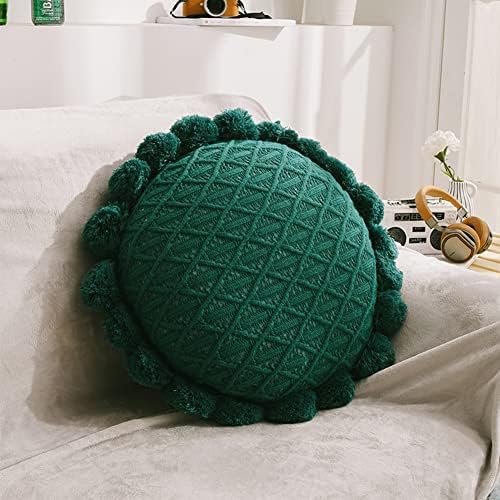 Vctops Cute Pom Poms Knitted Throw Pillow with Insert