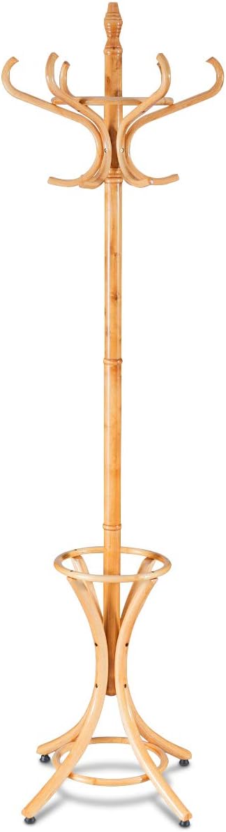 Tangkula 755 Inch Standing Coat Rack with 12 Hooks and Umbrella Stand