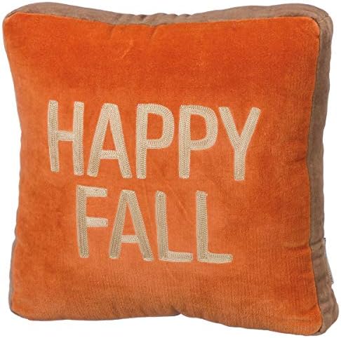 Primitives by Kathy Happy Fall Velvet Throw Pillow 12x12