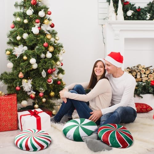 MixTeach 3 Pcs Spiral Christmas Throw Pillows