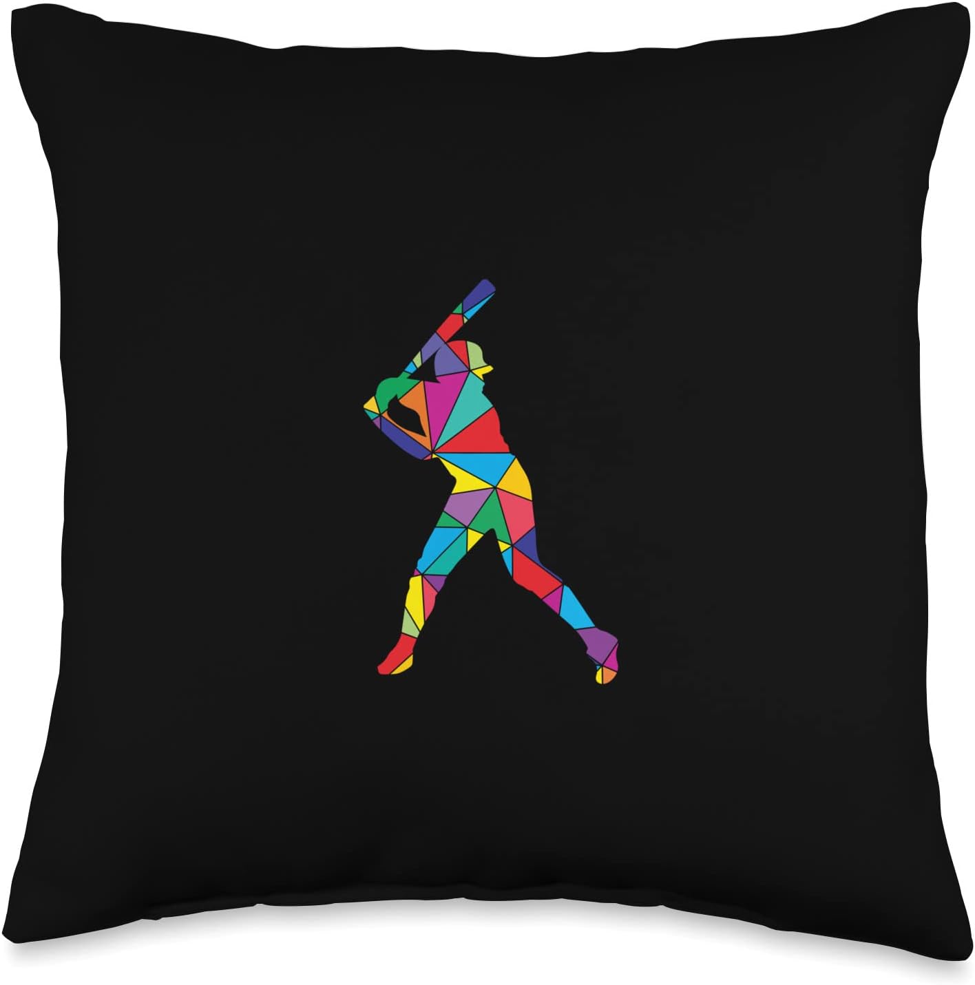 Low Poly Art Baseball Throw Pillow for Home Decor