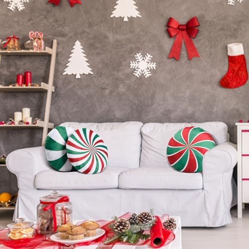 MixTeach 3 Pcs Spiral Christmas Throw Pillows