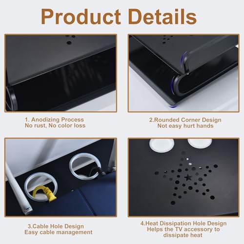 Floating AV Shelves Double Layer Wall Mount for TV and Media Equipment