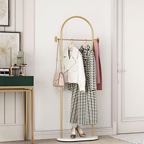 DRIRON Modern Gold Clothes Racks with Shelves