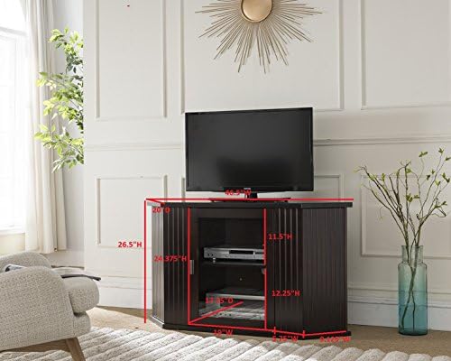 Kings Brand 47-Inch Walnut Wood Corner TV Stand