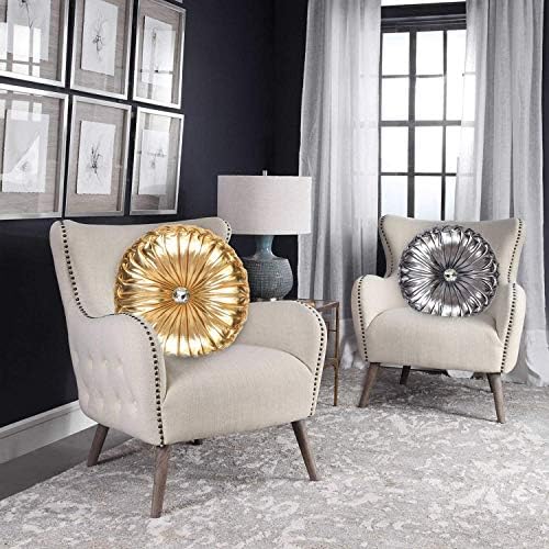 DleDan Soft Shiny Silver Decorative Throw Pillow