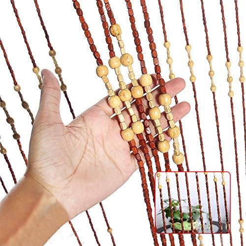 TFCFL Natural Wood Beaded Curtain Room Divider