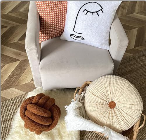 Boho Round Throw Pillow 1575in Off Peach