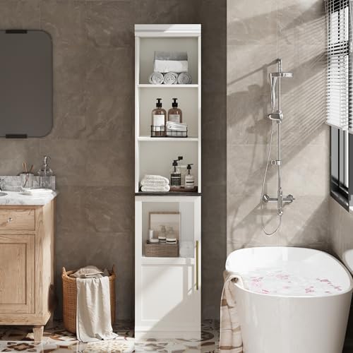 IDEALHOUSE 70 Inch Tall Narrow Bathroom Cabinet with Open Shelves