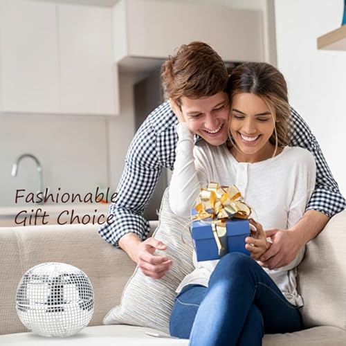 Disco Ball Pillow - Glitter Silver Decorative Throw
