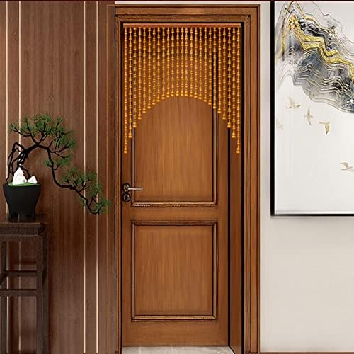 Wood Beaded Door Curtain with 25 Strands 85x155cm