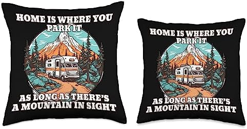 Caravan Camper Van Throw Pillow 18x18 Multicolor
