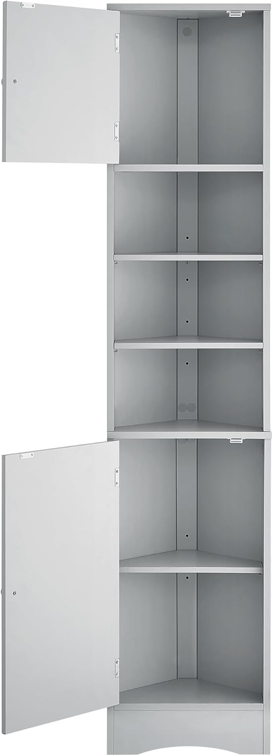Tall Corner Storage Cabinet With 6 Adjustable Shelves 1