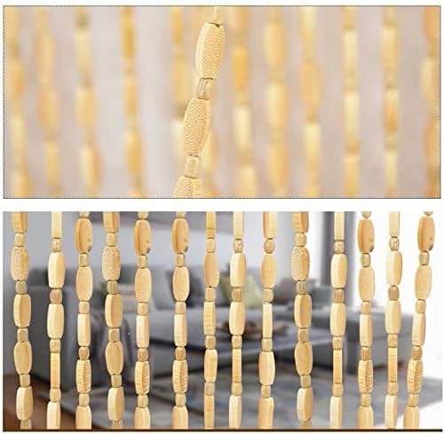 Bamboo Bead Curtain with 30 Strands for Doorway and Room Divider