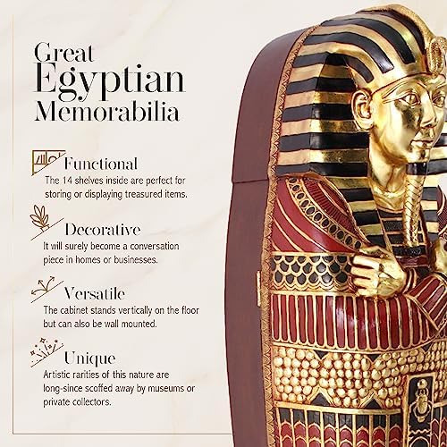 Egyptian Sarcophagus Cabinet with Shelves