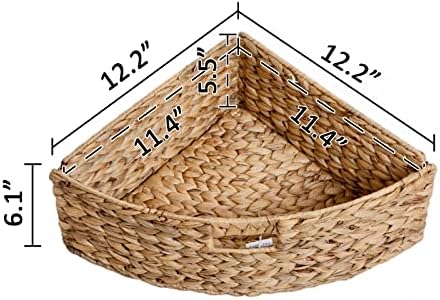 eHemco Hampton Meadows 3 Tier Corner Table with 3 Wicker Baskets Pink