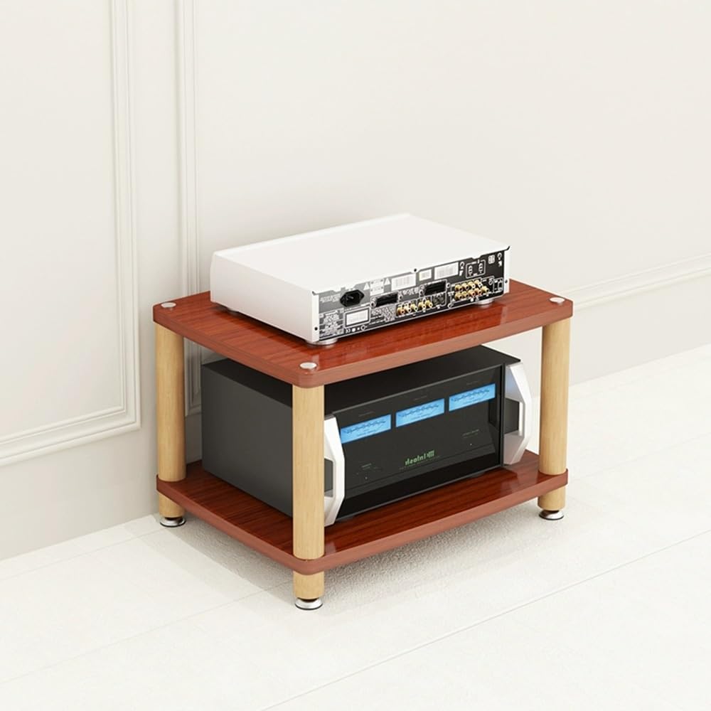 Modern 2-Tier Audio Visual Media Stand Shelf Rack For Home Office Theater