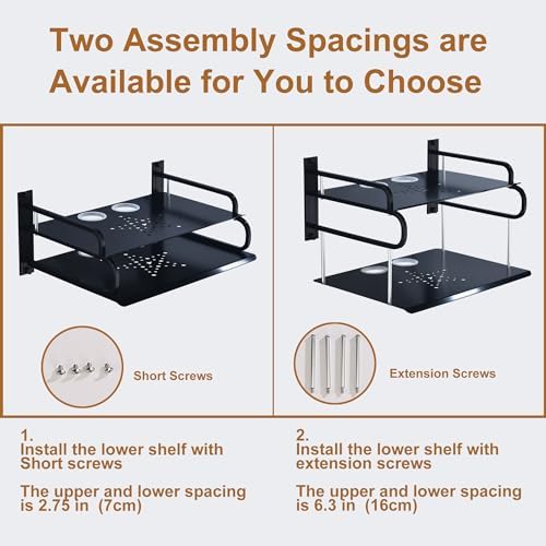 Floating AV Shelves Double Layer Wall Mount for TV and Media Equipment