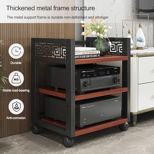 ZIHESY Audio Rack Tower with 3 Adjustable Shelves