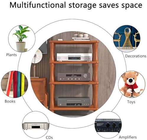 Kaverno 4 Tier Audio Visual Media Stand Corner Shelf