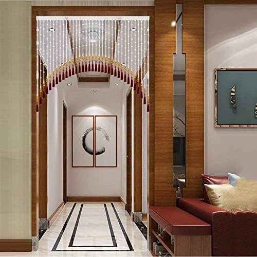Tophacker Beaded Curtain with Tassels and Crystal Beads