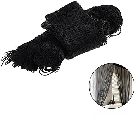 ARTIBETTER Black String Curtain Tassel Valance Room Divider