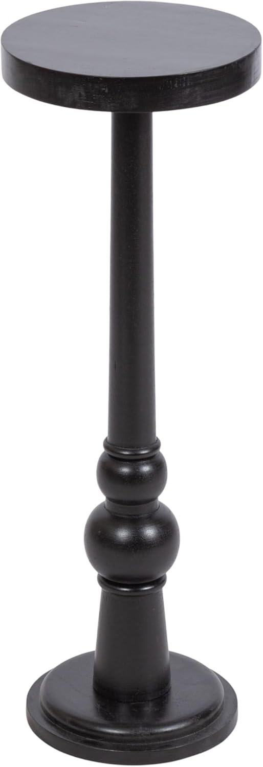 Kate and Laurel Wegner Traditional Wooden Round Drink Table Black
