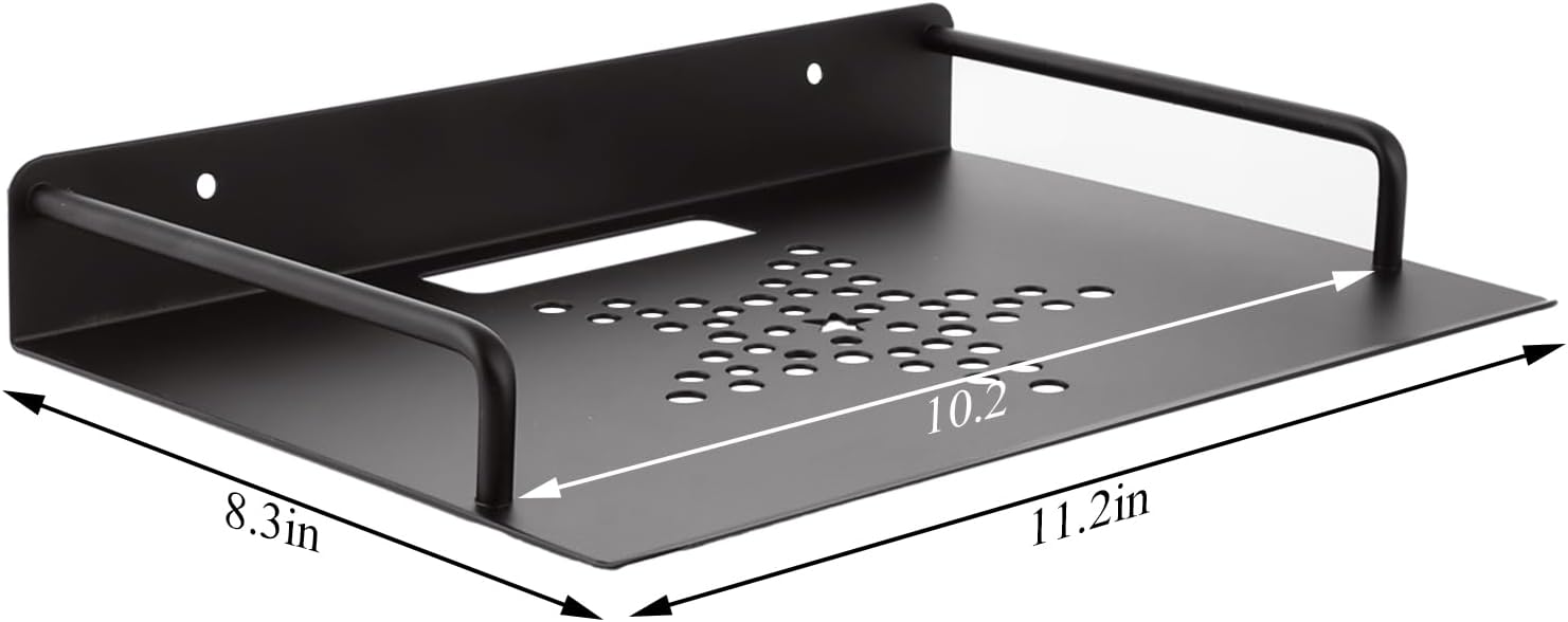 2 Pack Floating Wall Shelves for TV and Media - Black