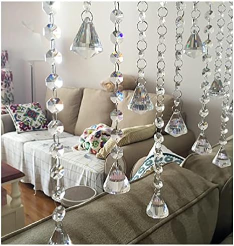 ZHANGQINGXIU Crystal Beaded Curtain for Home Decor and Parties