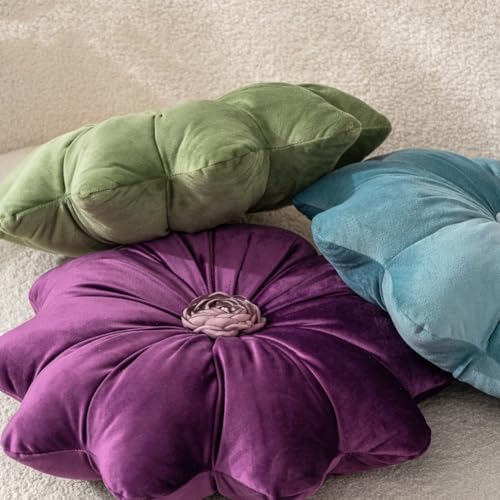 Flower Shaped Velvet Throw Pillow for Sofa and Home Decor