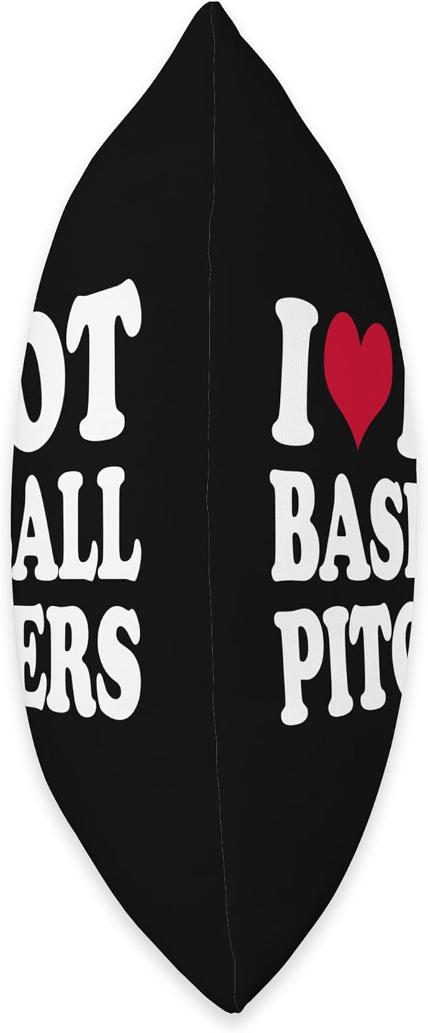 I Love Hot Baseball Pitchers Throw Pillow 16x16 Multicolor