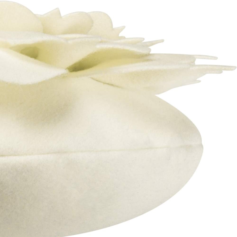 OiseauVoler 3D Flower Throw Pillow 13x13 Inch Handmade White Decor